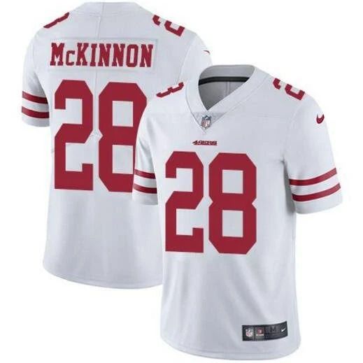 Men San Francisco 49ers #28 Jerick McKinnon Nike White Limited Player NFL Jersey
